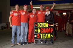 L. Badoer, R. Barrichello, J. Todt, M. Schumacher and his wife