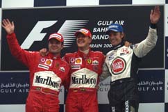Barrichello, Schumi und Button