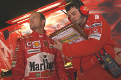 Rubinho with racing engineer