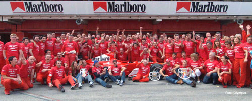 The winning Ferrari Team