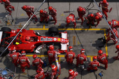 Michael Schumacher in the pit