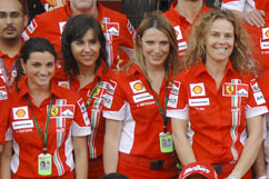 beautiful ladies within Ferrari staff
