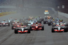 The Start - Ferrari on grid 3+4