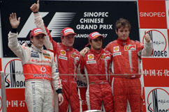 Kimi and Felipe on 1st + 3rd place