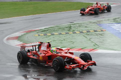 Felipe and Kimi during practice