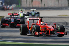 Kimi during the race