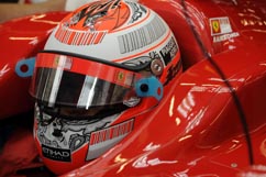 Kimi in his cockpit