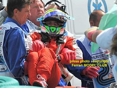 Felipe is being rescued into the medical car