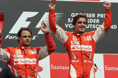 Fernando and Felipe on podium 1st + 2nd