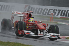Felipe during wet practice