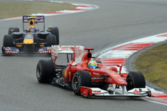 Felipe in front of Vettel