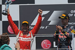 Fernando on the podium - 2nd place