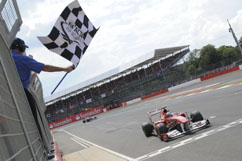 Fernando 1st at the chequered flag