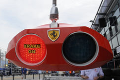 stop sign in the Ferrari pit